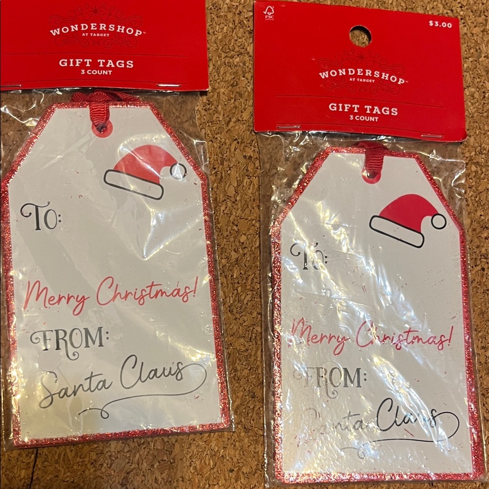 Wondershop Red and White Santa Gift Tags